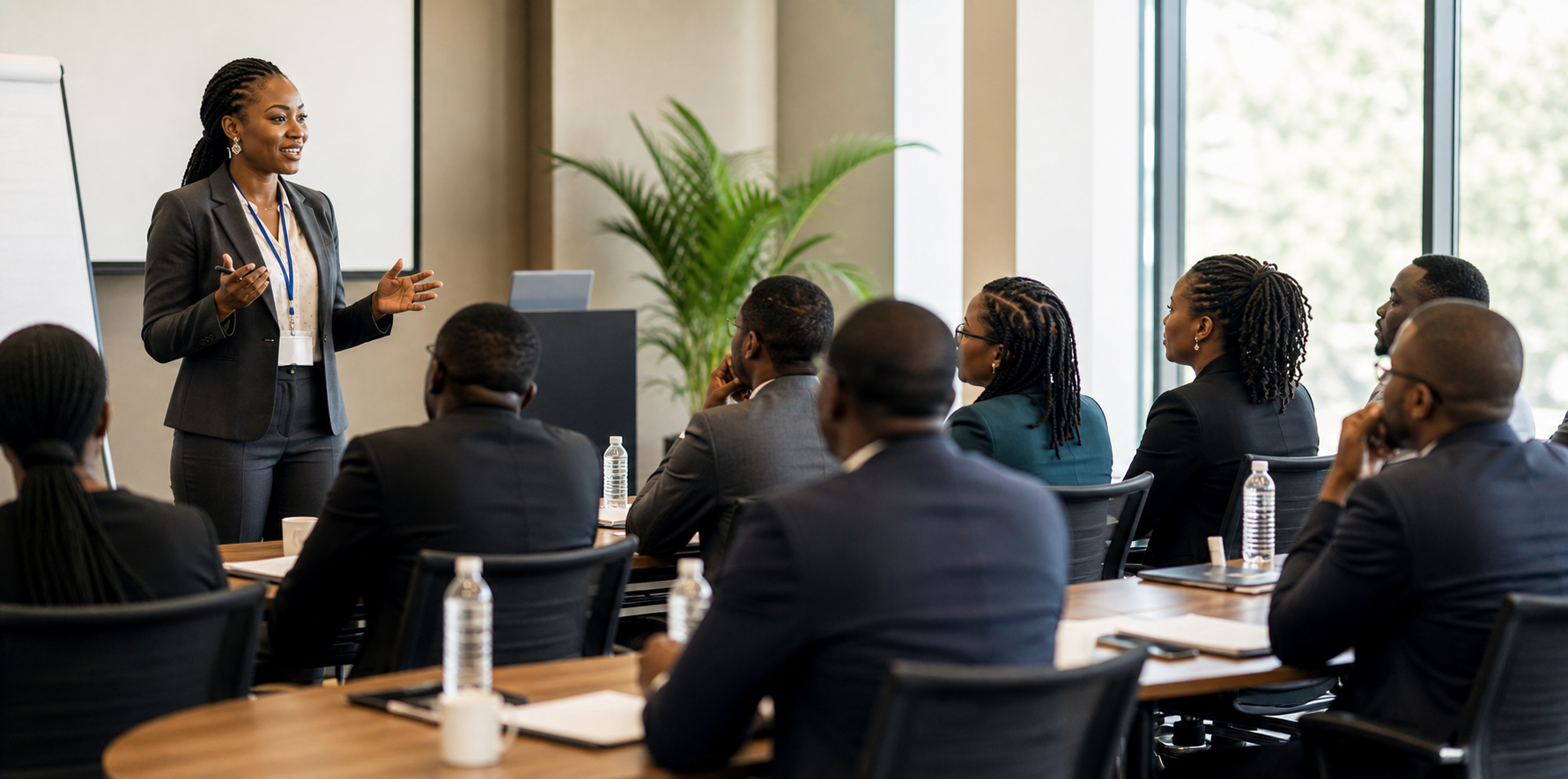 Black African professionals in a workshop